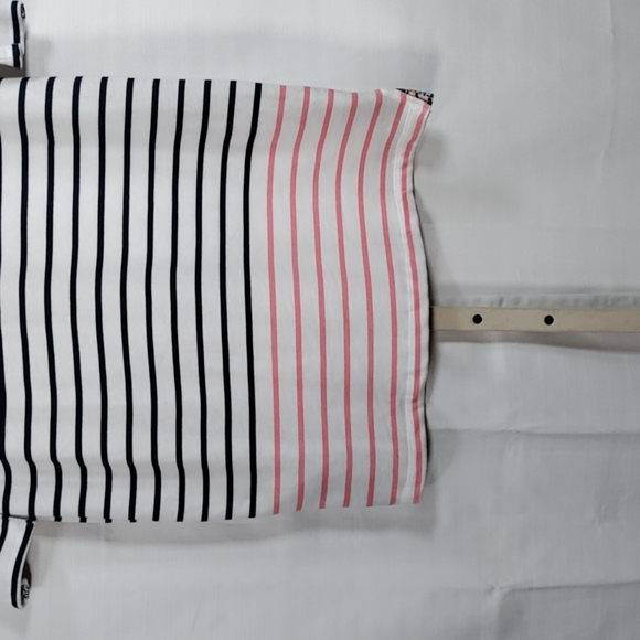 12500 Heyton navy & peach stripe french terry tunic blouse M - Picture 8 of 10